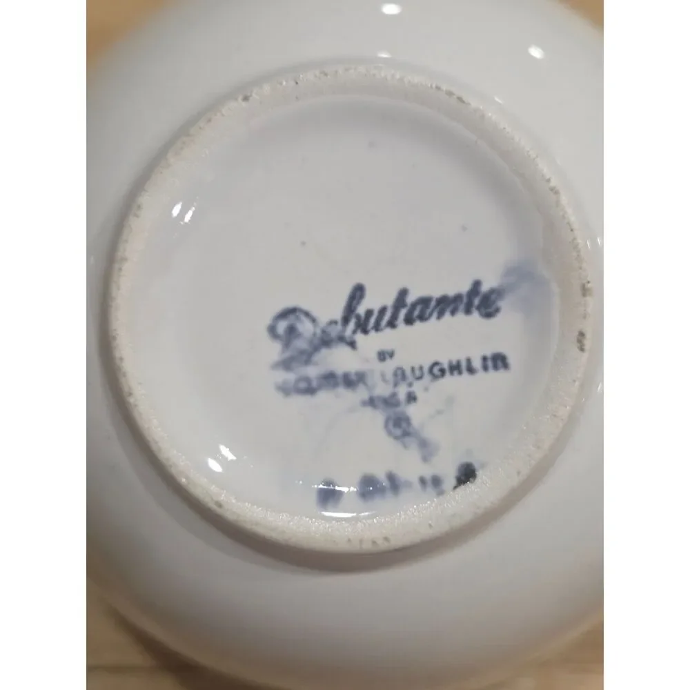 Vintage Homer Laughlin Debutante Dogwood 3-Pc Tea Set Teapot Sugar Bowl Creamer